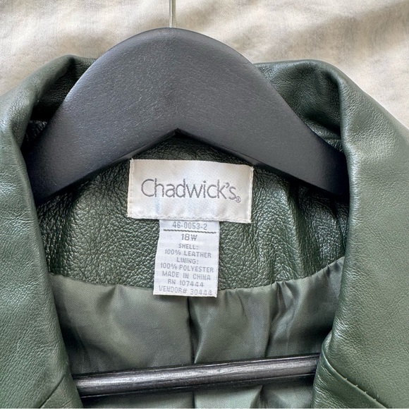 Deep green 100% leather single breasted blazer - Picture 3 of 4